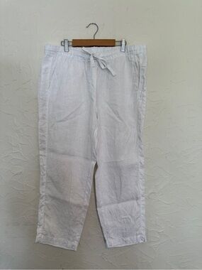 Pure Jill white linen pants. Size Medium
